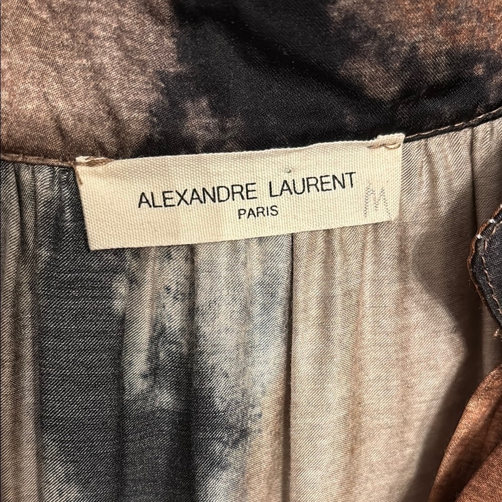 Alexandre Laurent Paris Elegant Women's Top in Black and Brown M - Picture 2 of 7